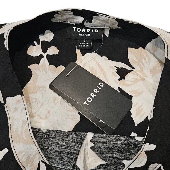 NWT Torrid Harper 3/4 Sleeve Blouse 1X/14-16 - Picture 9 of 13